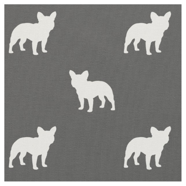 Tissu Motif de silhouettes de Frenchie de bouledogue (Fermer)