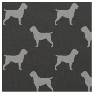 Tissu Motif de silhouettes de griffon de pointage à