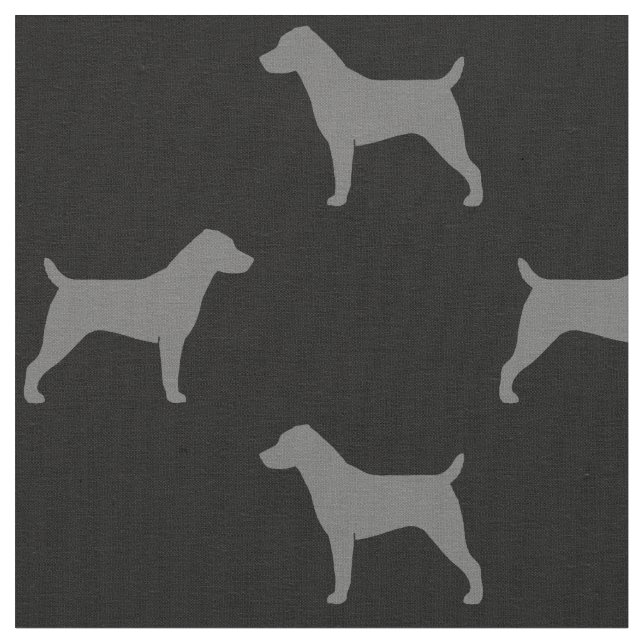 Tissu Motif de silhouettes de Jack Russell Terrier (Fermer)