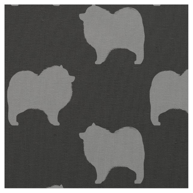 Tissu Motif de silhouettes de Keeshond (Fermer)