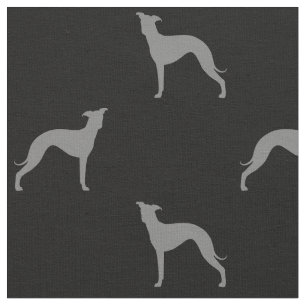 Tissu Motif de silhouettes de lévrier italien