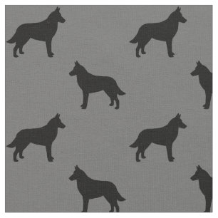 Tissu Motif de silhouettes de Malinois de Belge
