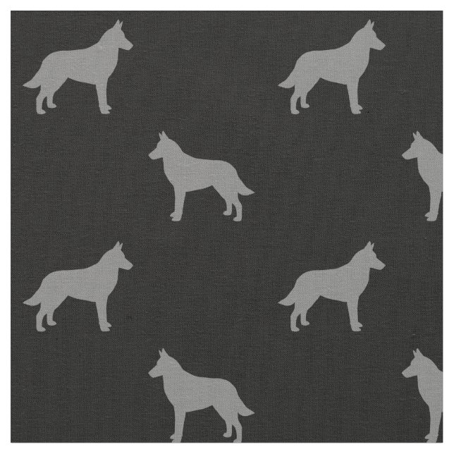 Tissu Motif de silhouettes de Malinois de Belge (Fermer)