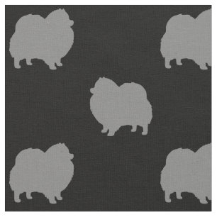 Tissu Motif de silhouettes de Pomeranian