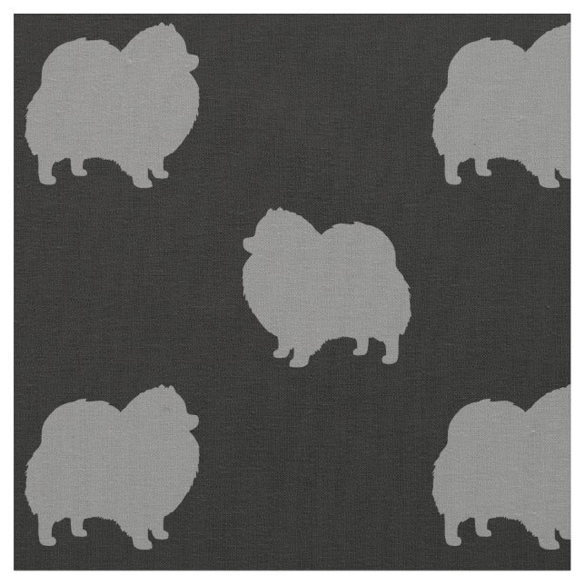 Tissu Motif de silhouettes de Pomeranian (Fermer)