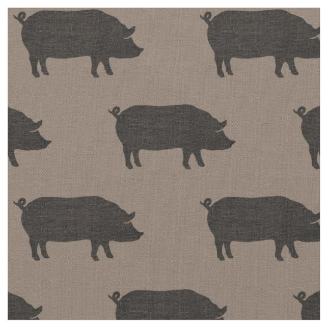 Tissu Motif de silhouettes de porc (Fermer)