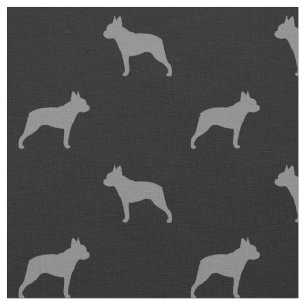Tissu Motif de Silhouettes de race de chien de Boston Te