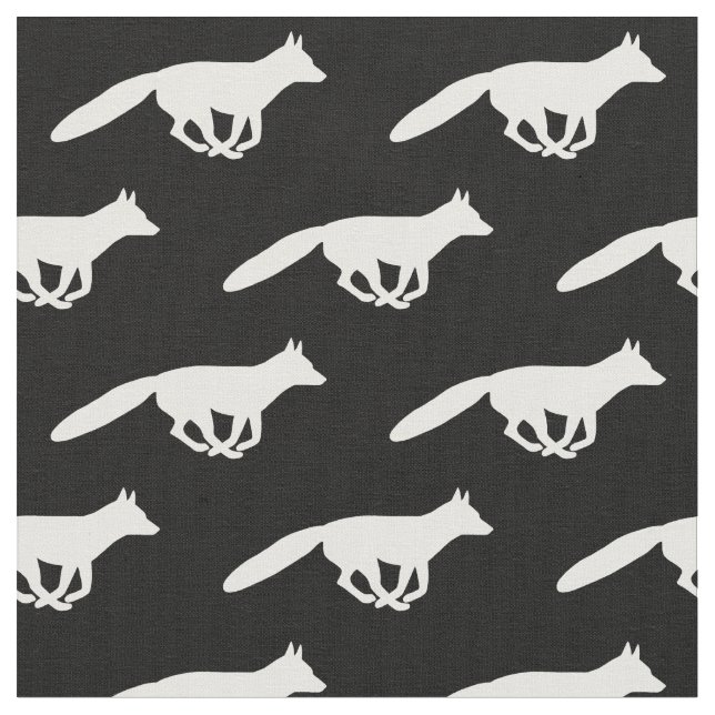 Tissu Motif de silhouettes de renard blanc | Faune (Fermer)