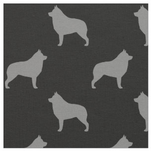 Tissu Motif de silhouettes de Schipperke
