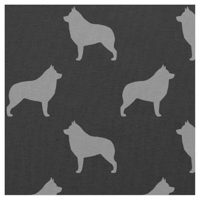 Tissu Motif de silhouettes de Schipperke (Fermer)