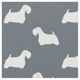 Tissu Motif de silhouettes de Sealyham Terrier