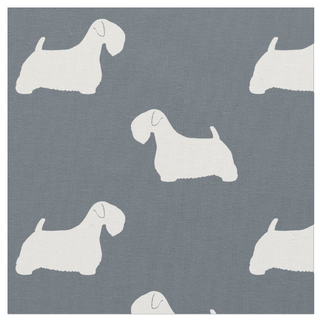 Tissu Motif de silhouettes de Sealyham Terrier (Fermer)