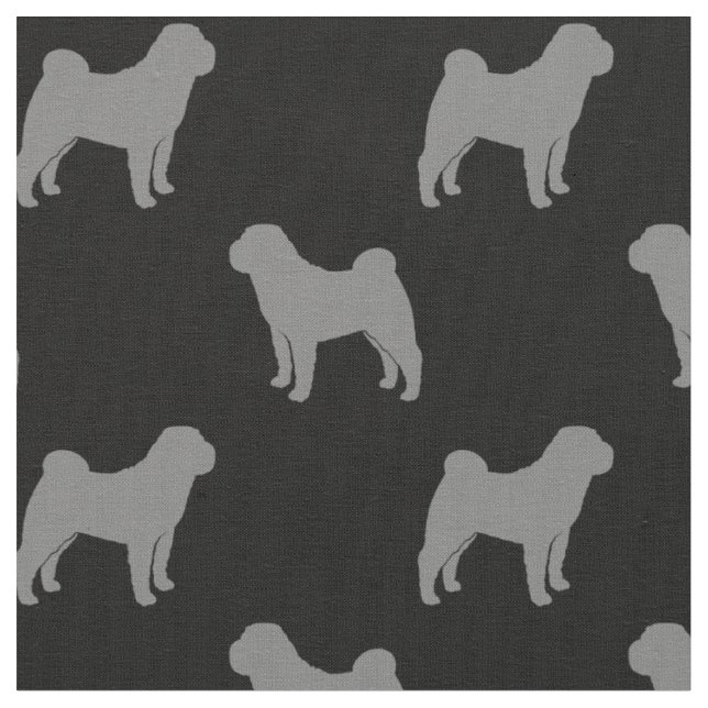 Tissu Motif de silhouettes de Shar-Pei de Chinois (Fermer)