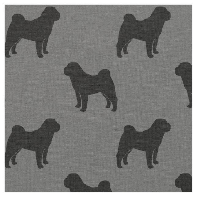 Tissu Motif de silhouettes de Shar-Pei de Chinois (Fermer)