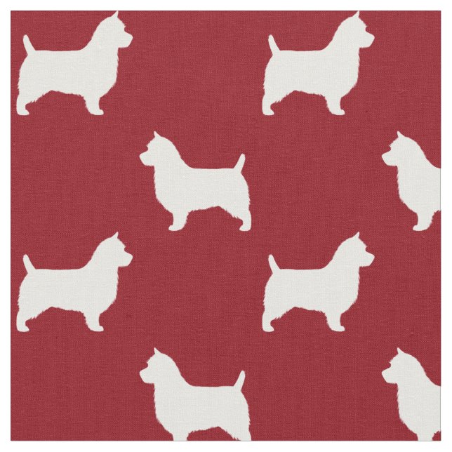 Tissu Motif de silhouettes de Terrier australien (Fermer)