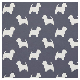Tissu Motif de silhouettes de Terrier blanc de montagne