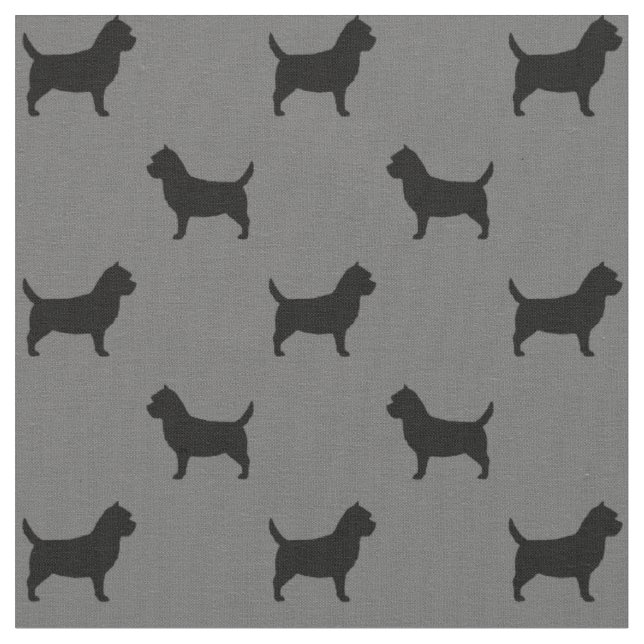 Tissu Motif de silhouettes de Terrier de cairn (Fermer)