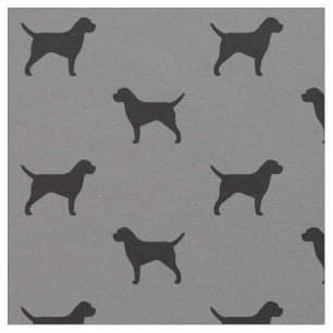 Tissu Motif de silhouettes de Terrier de frontière