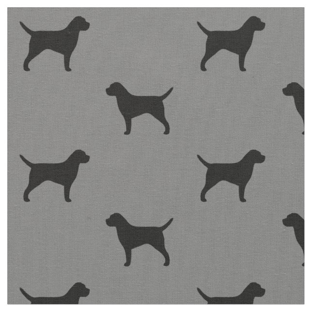 Tissu Motif de silhouettes de Terrier de frontière (Fermer)