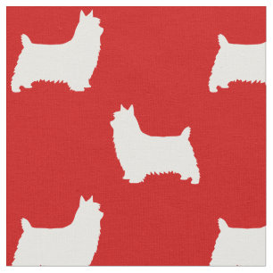 Tissu Motif de silhouettes de Terrier soyeux