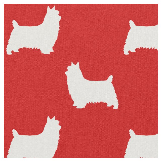 Tissu Motif de silhouettes de Terrier soyeux (Fermer)
