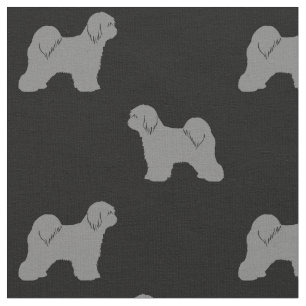 Tissu Motif de silhouettes de Terrier tibétain