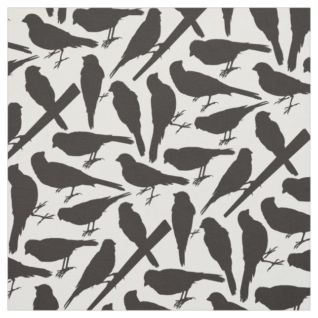 Tissu Motif de silhouettes d'oiseaux (Échantillon)