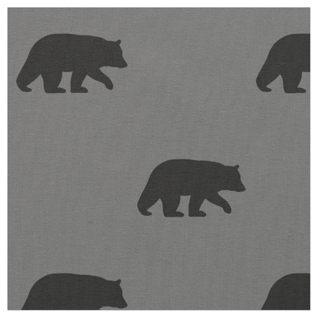 Tissu Motif de silhouettes d'ours noir (Fermer)