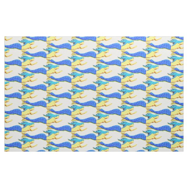 Tissu motif de sirènes à queue bleue (Fat Quarter)