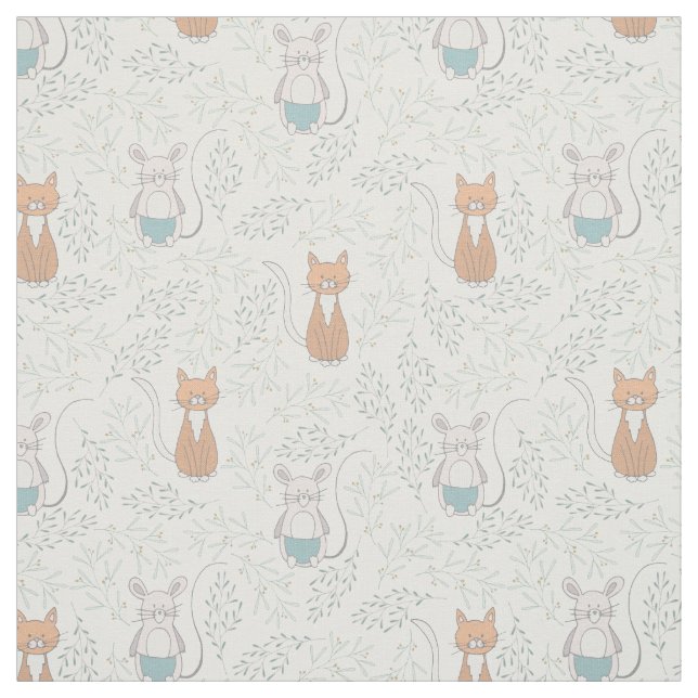 Tissu Motif de souris chat (Échantillon)
