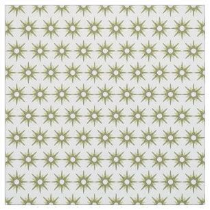 Tissu Motif de Starburst vert moderne du milieu du siècl