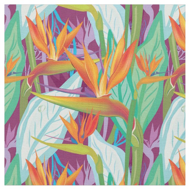 Tissu Motif de Strelitzia (Fermer)