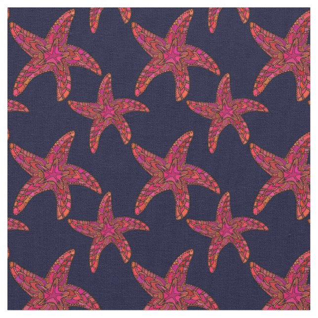 Tissu Motif de style d'étoiles de mer (Fermer)