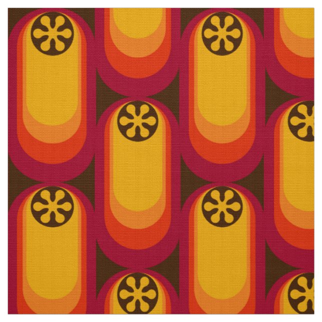 Tissu motif de style rétro des années 60 (Échantillon)