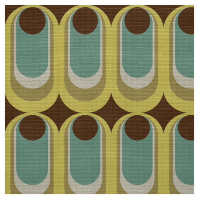 Tissu motif de style rétro des années 60 (Échantillon)