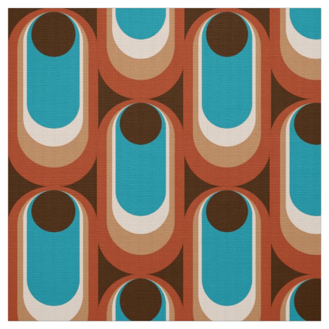Tissu motif de style rétro des années 60 (Échantillon)