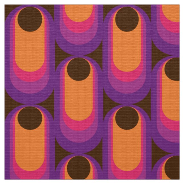 Tissu motif de style rétro des années 60 (Échantillon)