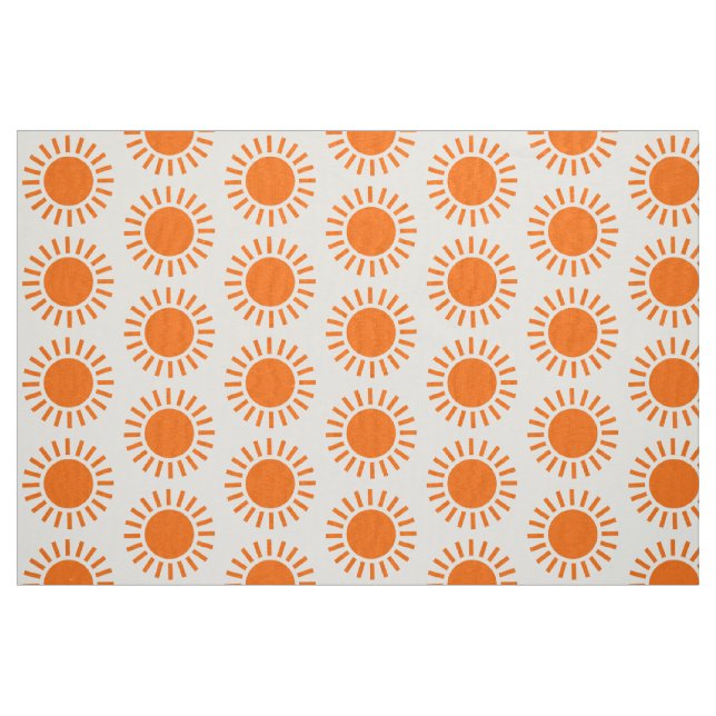 Tissu Motif de Sun - orange sur le blanc (Fat Quarter)