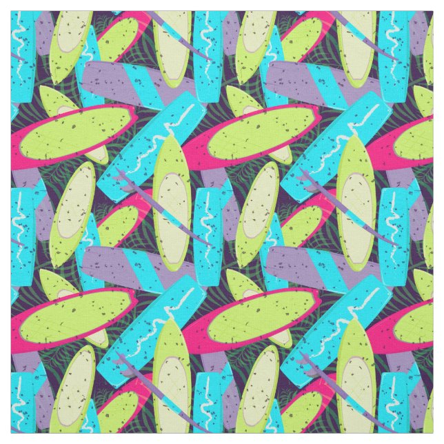 Tissu Motif de surf sur Palm Feuilles (Échantillon)