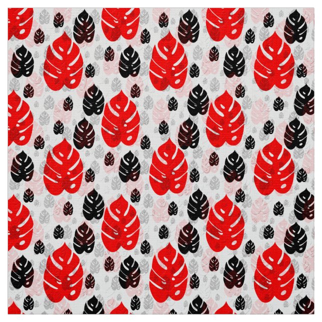 Tissu Motif de surface Abstrait à feuille rouge moderne (Échantillon)