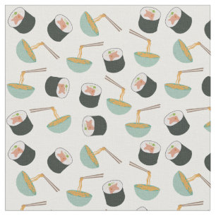 Tissu Motif de sushis et nouilles