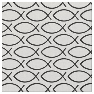 Tissu Motif de symbole chrétien Ichthys