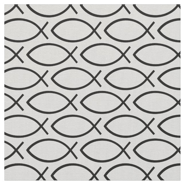 Tissu Motif de symbole chrétien Ichthys (Fermer)