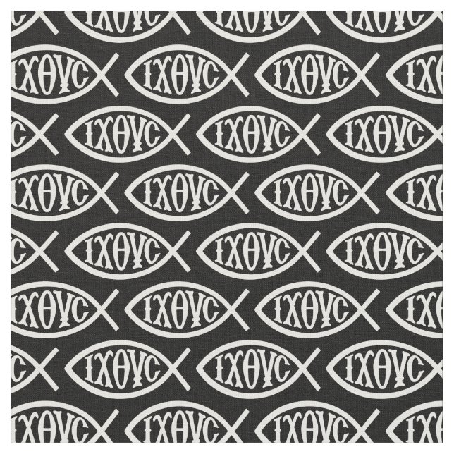 Tissu Motif de symbole chrétien Ichthys (Fermer)