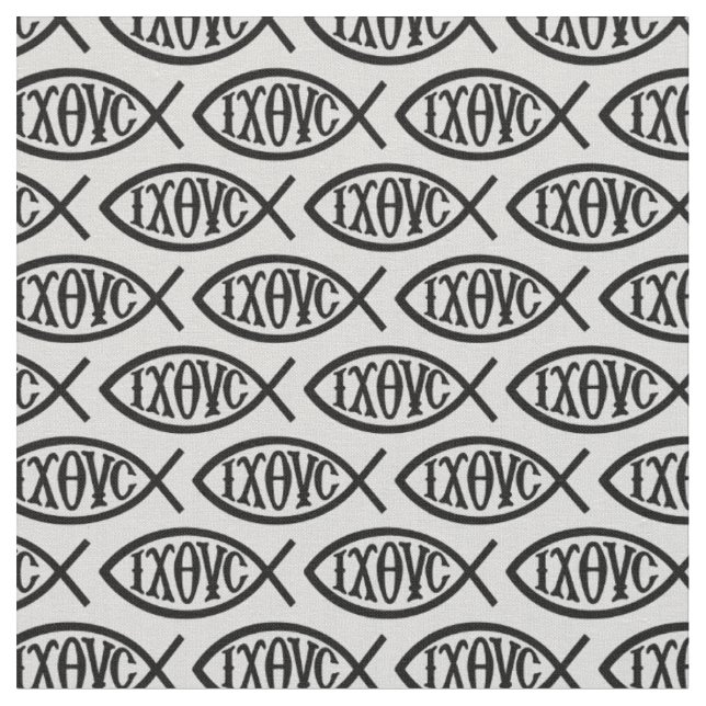 Tissu Motif de symbole chrétien Ichthys (Fermer)