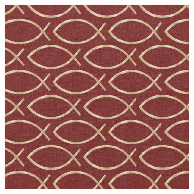 Tissu Motif de symbole chrétien Ichthys (Fermer)