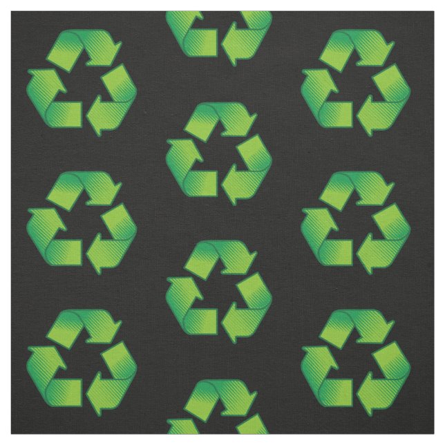 Tissu Motif de symbole de recyclage (Échantillon)