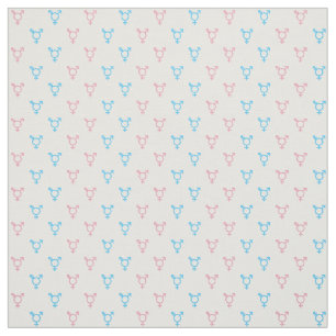 Tissu Motif de symbole de transsexuel bleu et rose