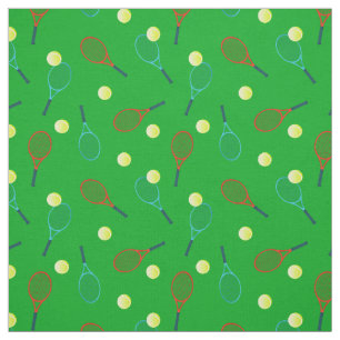 Tissu Motif de tennis sur Green