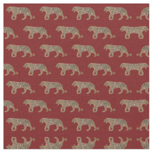 Tissu Motif de tigre de Parties scintillant rouge noir f